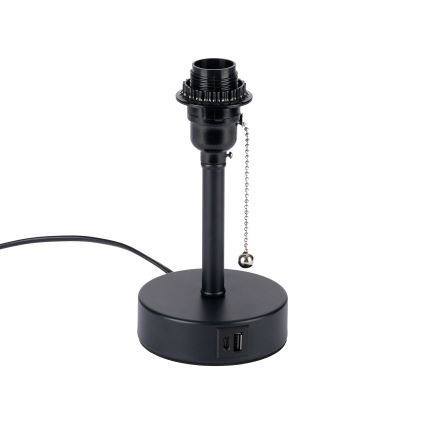 Brilagi - Asztali lámpa USB-porttal TABLON 1xE27/25W/230V fekete/bézs