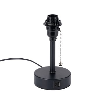 Brilagi - Asztali lámpa USB-porttal TABLON 1xE27/25W/230V fekete