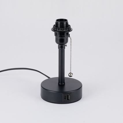 Brilagi - Asztali lámpa USB-porttal TABLON 1xE27/25W/230V fekete