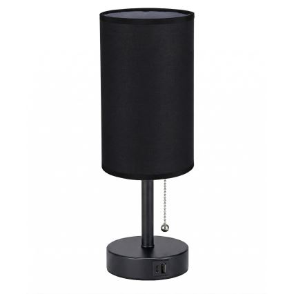 Brilagi - Asztali lámpa USB-porttal TABLON 1xE27/25W/230V fekete