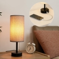 Brilagi - Asztali lámpa USB-porttal TABLON 1xE27/25W/230V fekete/szürke