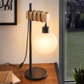 BRILAGI - Asztali lámpa WOOD GLASS 1xE27/40W/230V barna/fekete/fehér