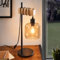 BRILAGI - Asztali lámpa WOOD GLASS 1xE27/40W/230V barna/fekete/füstbarna