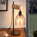 BRILAGI - Asztali lámpa WOOD GLASS 1xE27/40W/230V barna/fekete/füstös bézs