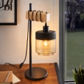 BRILAGI - Asztali lámpa WOOD GLASS 1xE27/40W/230V barna/fekete/füstös bézs