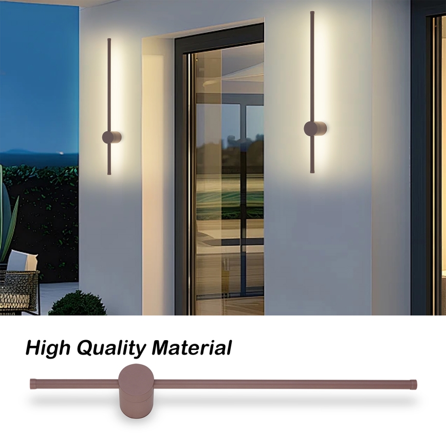 Brilagi - AURA LED kültéri fali lámpa LED/12W/230V 3000K IP54 65 cm barna CRI 90