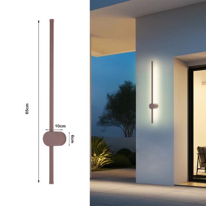 Brilagi - AURA LED kültéri fali lámpa LED/12W/230V 3000K IP54 65 cm barna CRI 90