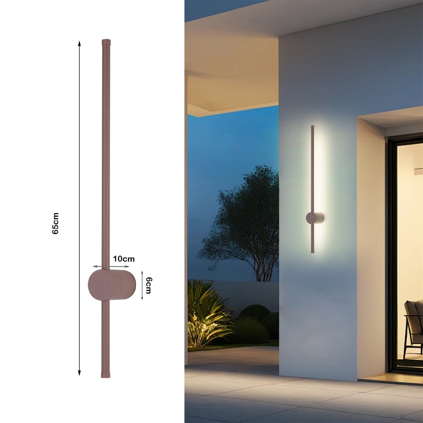 Brilagi - AURA LED kültéri fali lámpa LED/12W/230V 3000K IP54 65 cm barna CRI 90