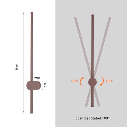 Brilagi - AURA LED kültéri fali lámpa LED/12W/230V 3000K IP54 65 cm barna CRI 90