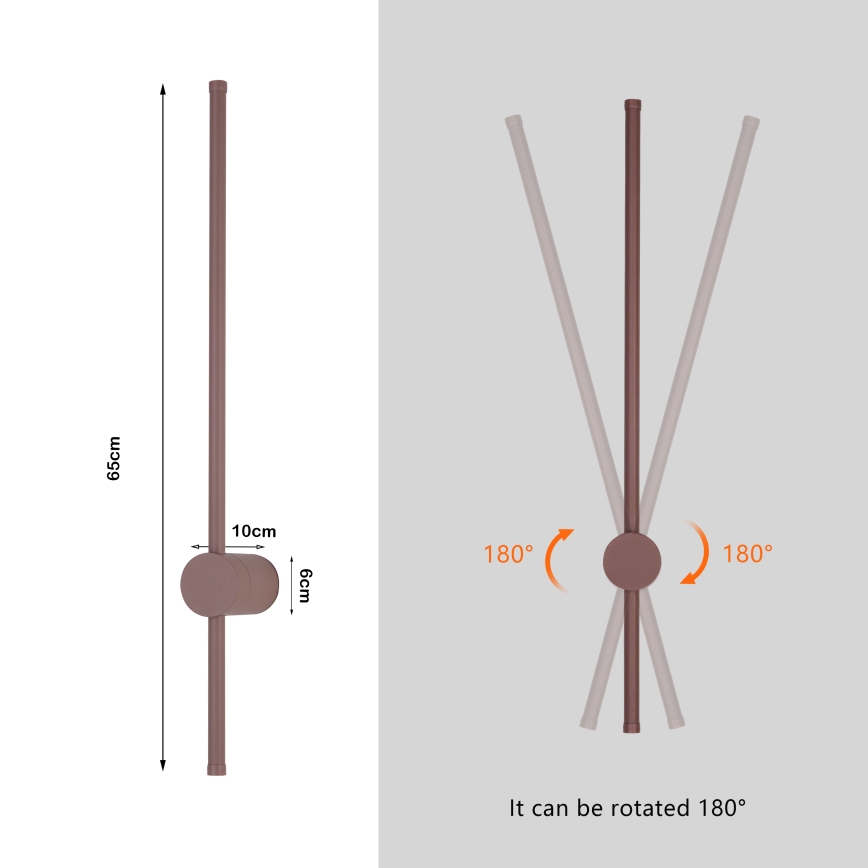 Brilagi - AURA LED kültéri fali lámpa LED/12W/230V 3000K IP54 65 cm barna CRI 90
