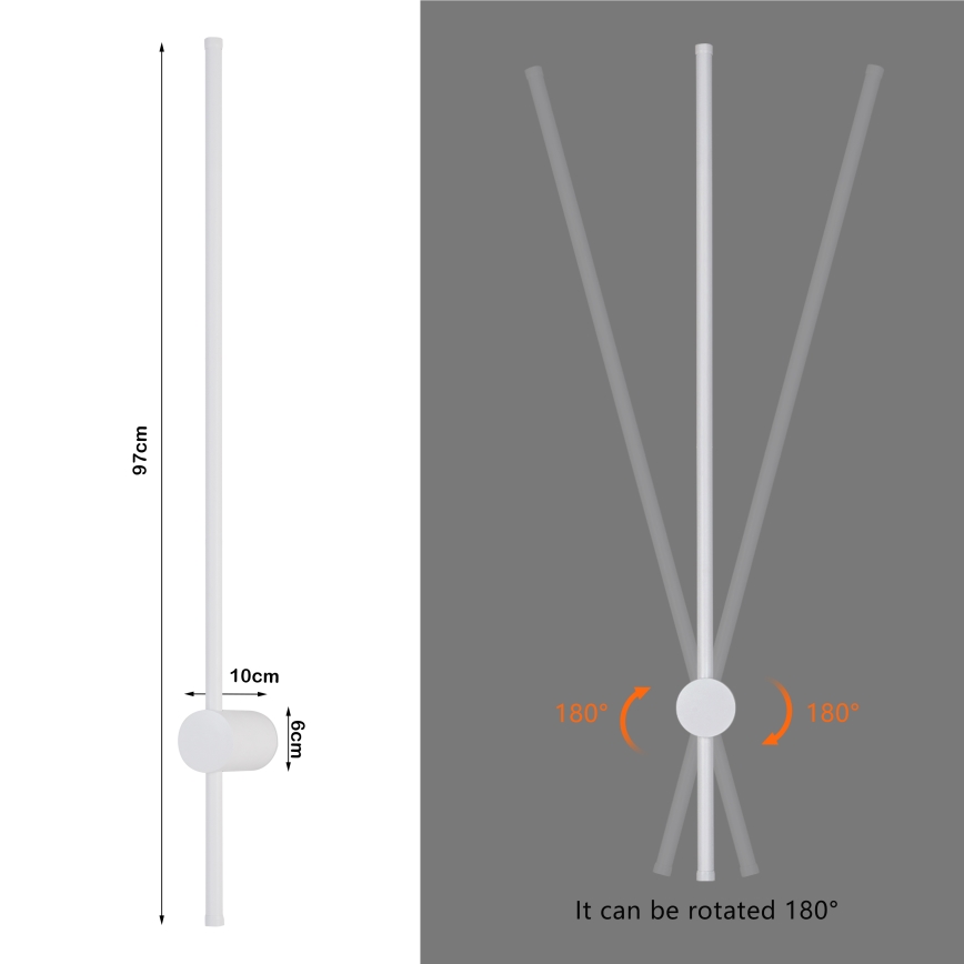 Brilagi - LED Kültéri fali lámpa AURA LED/20W/230V 3000K IP54 97 cm fehér CRI 90
