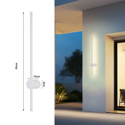 Brilagi - LED kültéri fali lámpatest AURA LED/12W/230V 3000K IP54 65 cm fehér CRI 90