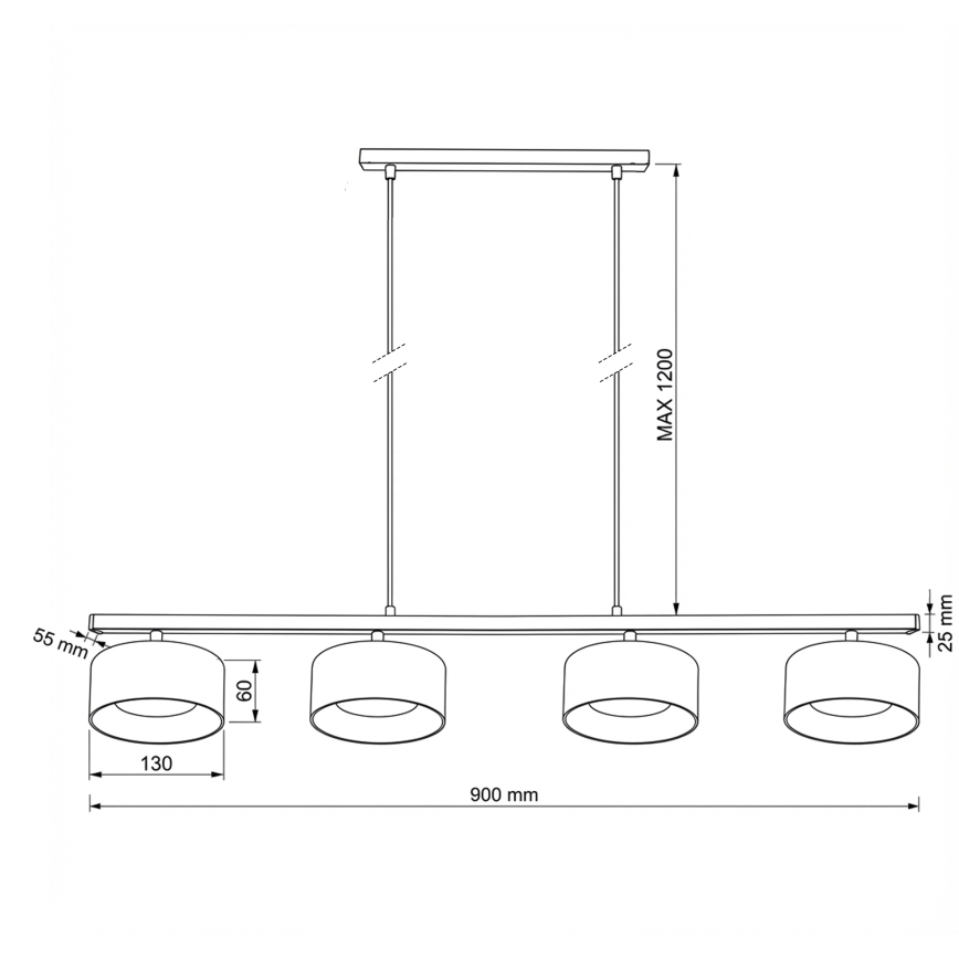 Brilagi - AURA LUX kábeles csillár 4xGX53/30W/230V fekete/arany