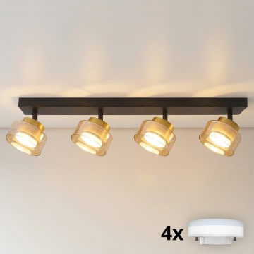 Brilagi - AURA LUX LED RGB+CCT dimmelhető spotlámpa 4xGX53/14W/230V 2700-6500K Wi-Fi Tuya fekete/arany
