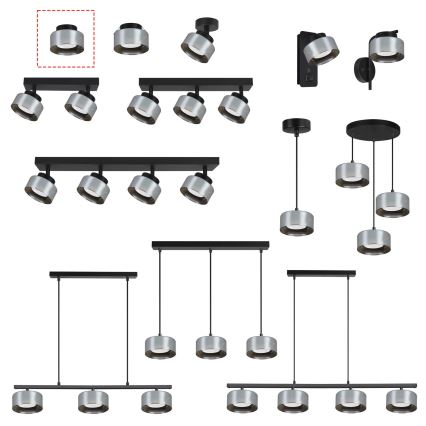 Brilagi - AURA LUX spotlámpa 1xGX53/30W/230V, átmérő 13 cm, fekete/füstszínű