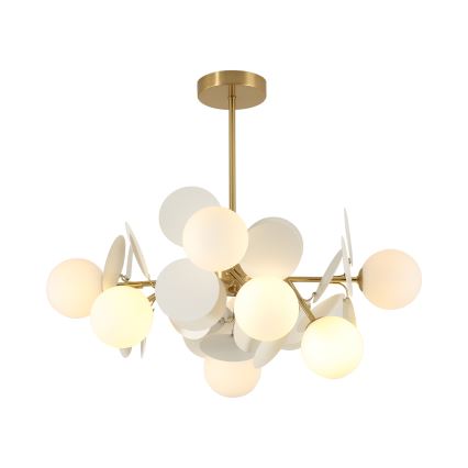 Brilagi - BALMO rúdfüggeszték 8xG9/9W/230V, Ø 60 cm, arany/fehér