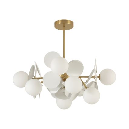 Brilagi - BALMO rúdfüggeszték 8xG9/9W/230V, Ø 60 cm, arany/fehér