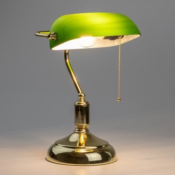 Brilagi - BANK OFFICE asztali lámpa 1xE27/60W/230V arany/zöld