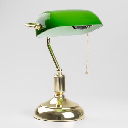 Brilagi - BANK OFFICE asztali lámpa 1xE27/60W/230V arany/zöld