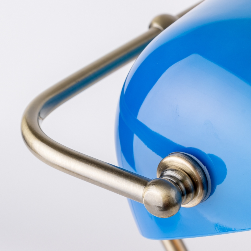 Brilagi - Asztali lámpa BANK OFFICE 1xE27/60W/230V réz/kék