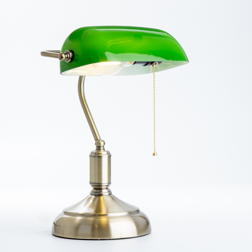 Brilagi - Asztali lámpa BANK OFFICE 1xE27/60W/230V réz/zöld