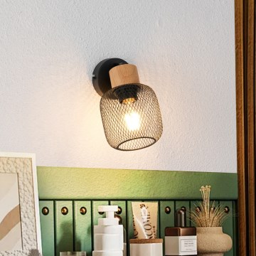 Brilagi - BASKLITE falra szerelhető spotlámpa 1xE27/15W/230V fa/fekete