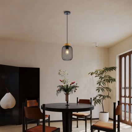 Brilagi - BASKLITE kábeles függeszték 1xE27/15W/230V fa/fekete