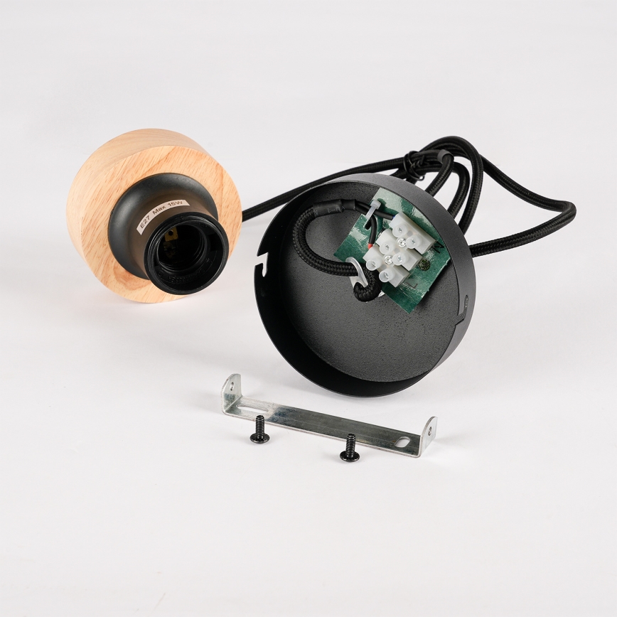 Brilagi - BASKLITE kábeles függeszték 1xE27/15W/230V fa/fekete