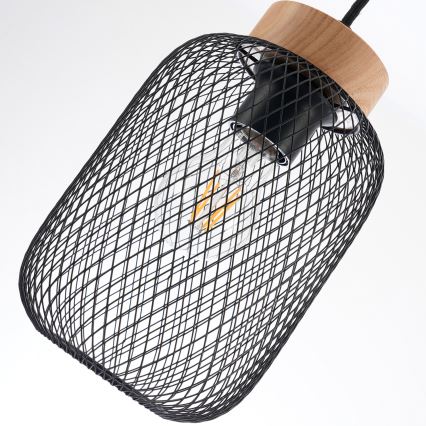 Brilagi - BASKLITE kábeles függeszték 3xE27/15W/230V fa/fekete