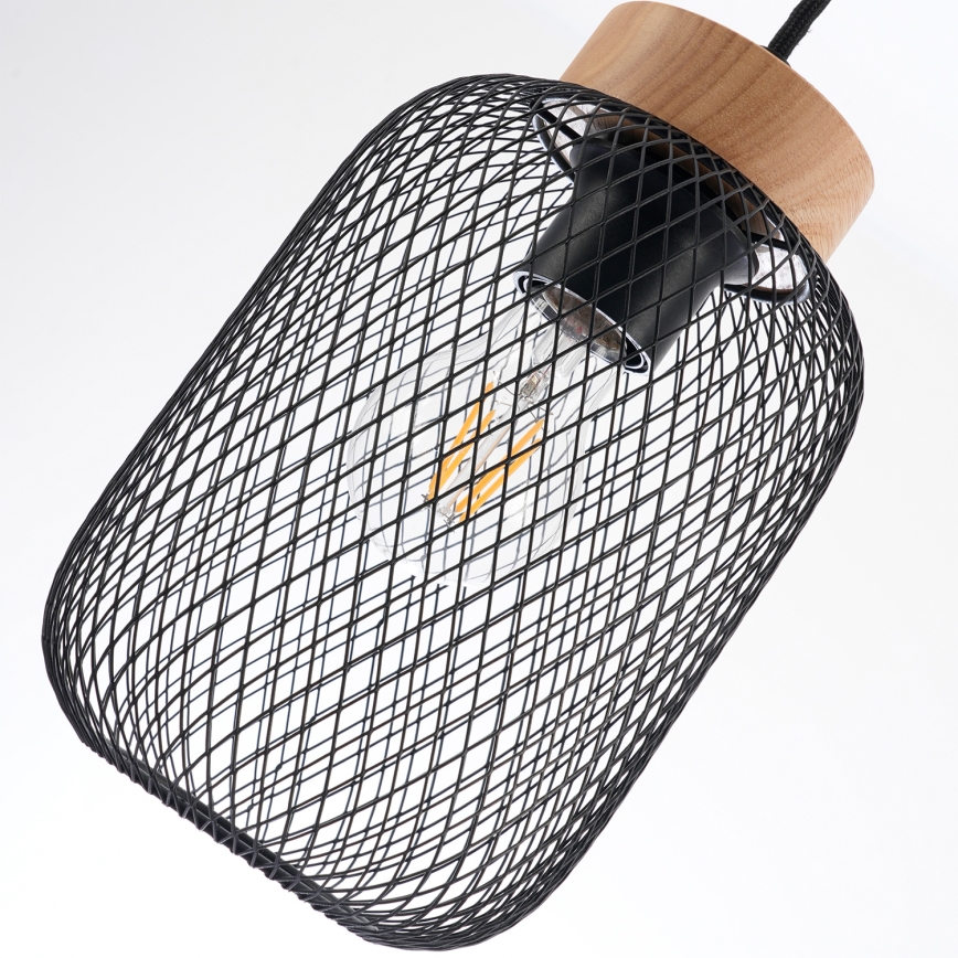 Brilagi - BASKLITE kábeles függeszték 3xE27/15W/230V fa/fekete