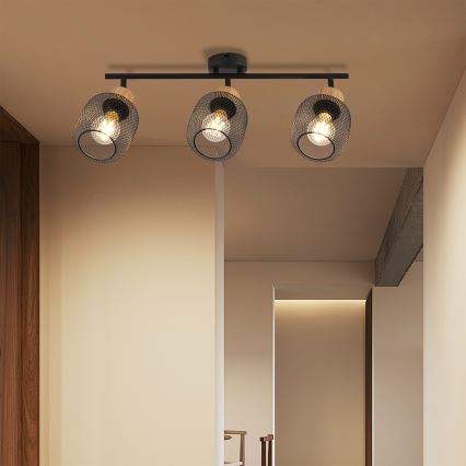 Brilagi - BASKLITE spotlámpa 3xE27/15W/230V fa/fekete