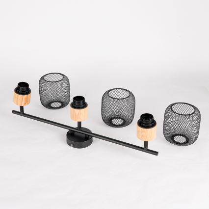 Brilagi - BASKLITE spotlámpa 3xE27/15W/230V fa/fekete