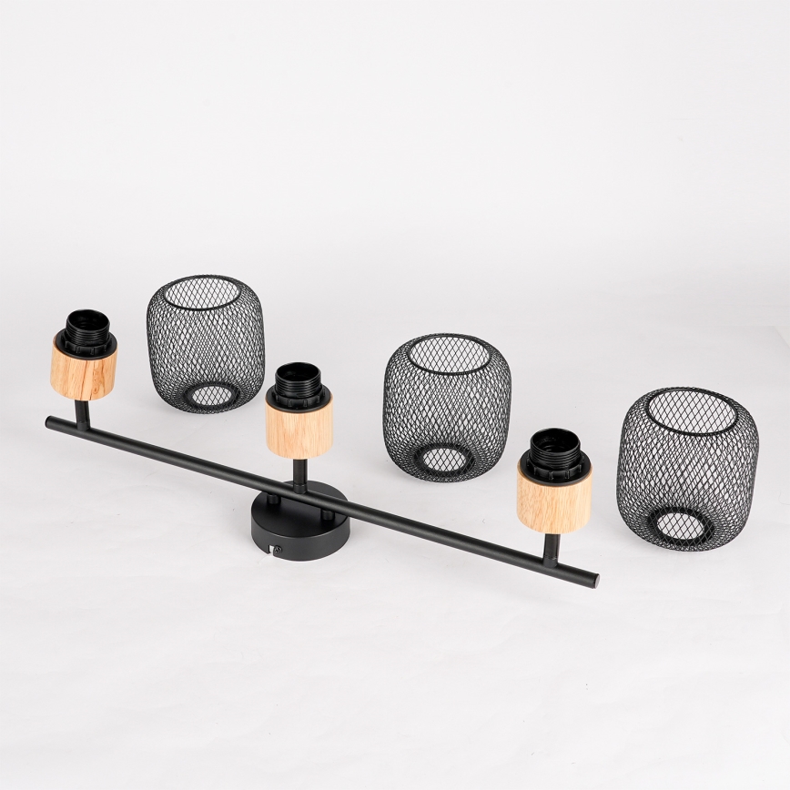 Brilagi - BASKLITE spotlámpa 3xE27/15W/230V fa/fekete