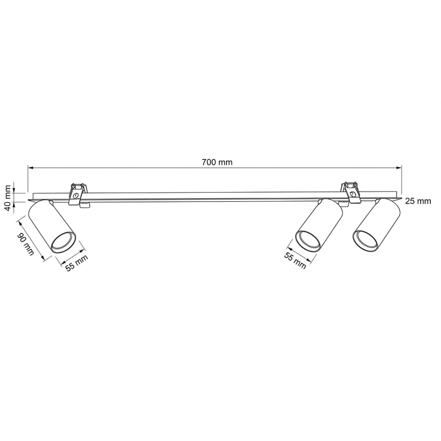 Brilagi - Beépíthető mennyezeti lámpa SELE 3xGU10/30W/230V fekete
