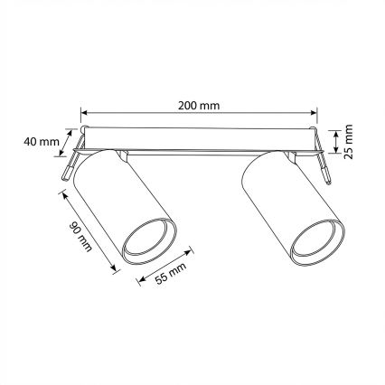 Brilagi - Beépíthető mennyezeti lámpatest SELE 2xGU10/30W/230V fehér