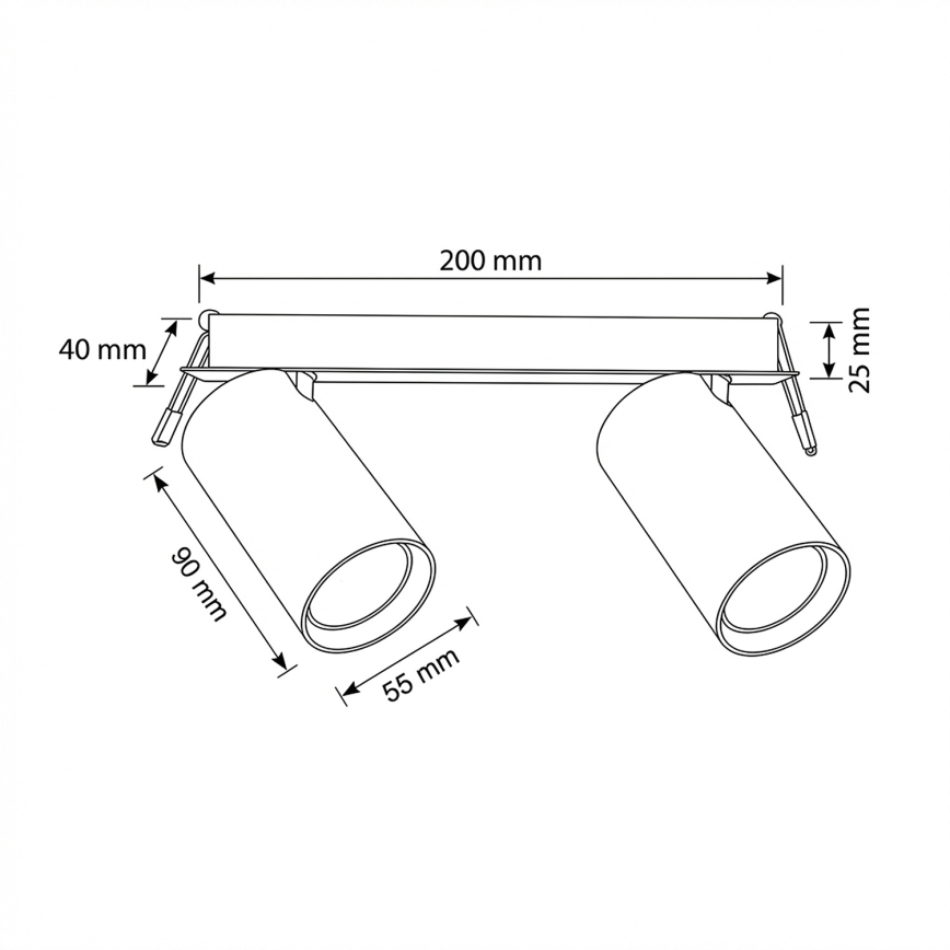 Brilagi - Beépíthető mennyezeti lámpatest SELE 2xGU10/30W/230V fehér