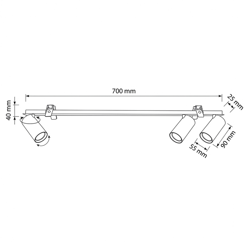 Brilagi - Beépíthető mennyezeti lámpatest SELE 3xGU10/30W/230V fehér