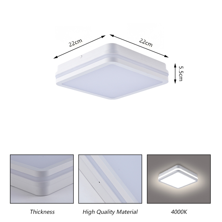 Brilagi - BENE kültéri LED lámpatest 18W/230V 22x22 cm fehér IP54