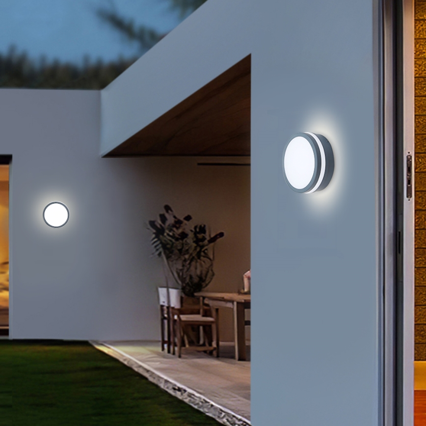 Brilagi - LED kültéri lámpatest mozgásérzékelővel BENE LED/18W/230V átm. 22 cm antracit IP54