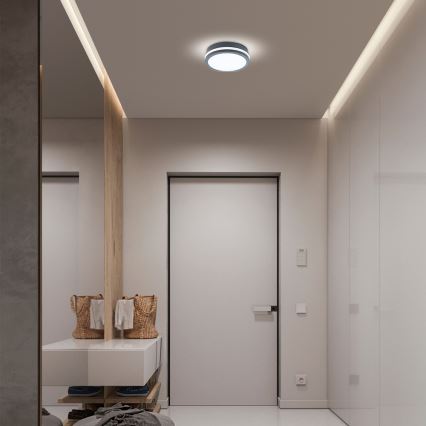 Brilagi - LED kültéri lámpatest mozgásérzékelővel BENE LED/18W/230V átm. 22 cm antracit IP54