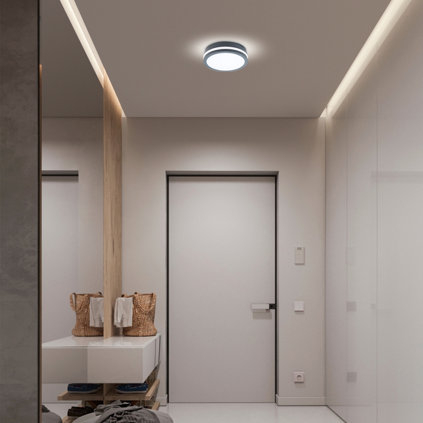 Brilagi - LED kültéri lámpatest mozgásérzékelővel BENE LED/18W/230V átm. 22 cm antracit IP54