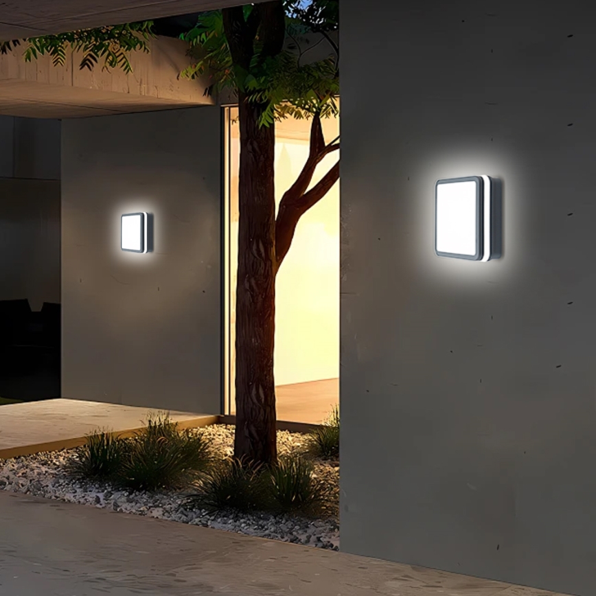 Brilagi - LED Kültéri lámpatest érzékelővel BENE LED/18W/230V 22x22 cm antracit IP54