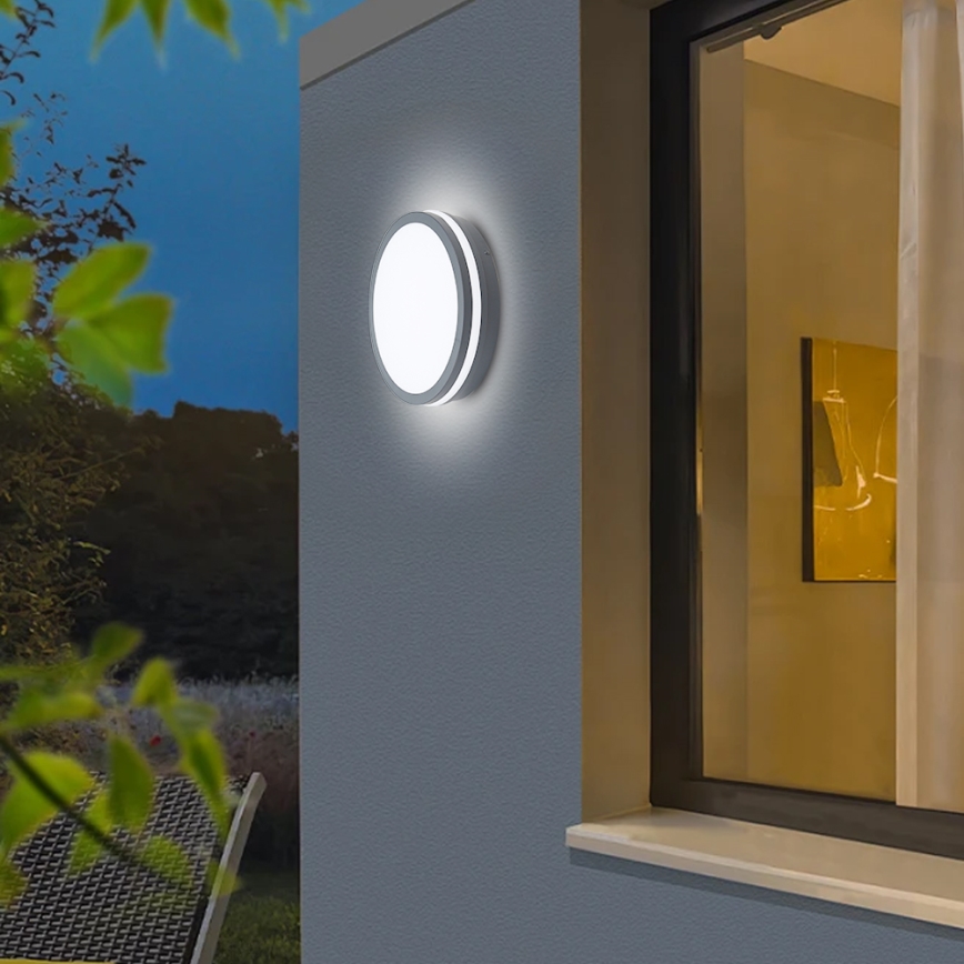 Brilagi - LED kültéri lámpatest érzékelővel BENE LED/24W/230V Ø 26 cm antracit IP54