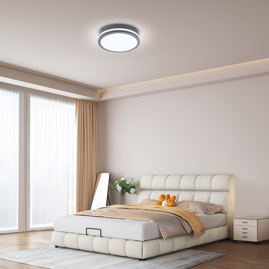 Brilagi - LED kültéri lámpatest érzékelővel BENE LED/24W/230V Ø 26 cm antracit IP54