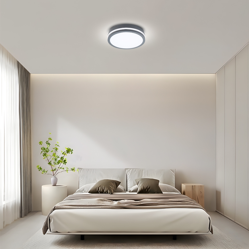 Brilagi - LED kültéri lámpatest érzékelővel BENE LED/24W/230V Ø 26 cm antracit IP54
