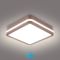Brilagi - BENE LED kültéri mennyezeti lámpatest érzékelővel LED/18W/230V 21,5x21,5 cm barna IP54