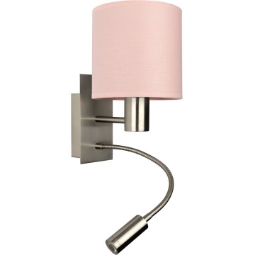 Brilagi - BOBO LED flexibilis fali lámpa 1xE27/25W/230V + LED/3W matt króm/rózsaszín