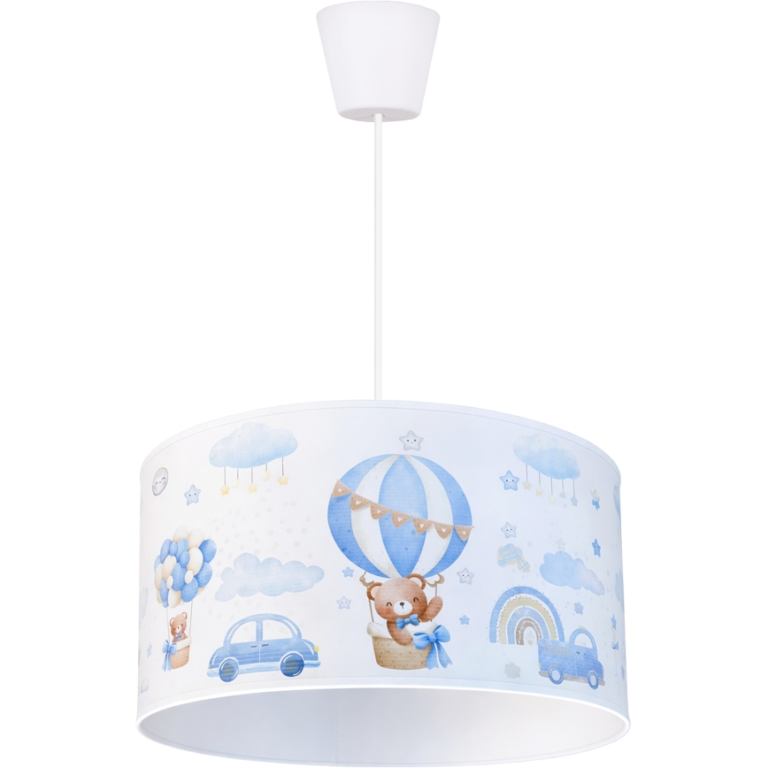 Brilagi - BOBO LED gyerekszoba csillár zsinóron, 1xE27/10W/230V, átm. 35 cm, kék/mackók
