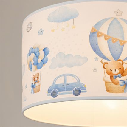 Brilagi - BOBO LED gyerekszoba csillár zsinóron, 1xE27/10W/230V, átm. 35 cm, kék/mackók