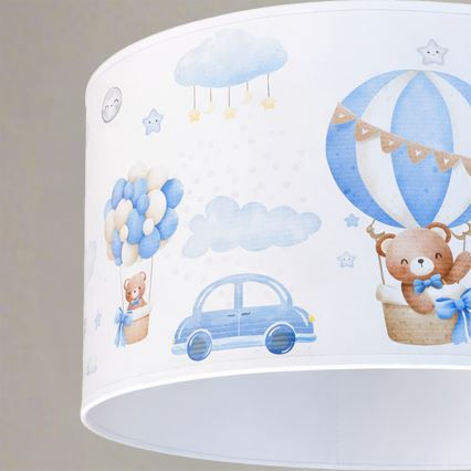 Brilagi - BOBO LED gyerekszoba csillár zsinóron, 1xE27/10W/230V, átm. 35 cm, kék/mackók